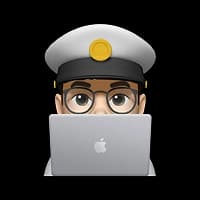 Illustration of an officer in a peaked cap looking over a laptop while searching for vacancies